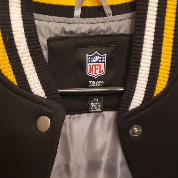 WOMEN'S LARGE NFL STEELERS LETTERMAN/VARSITY JACKET - Picture 13 of 16